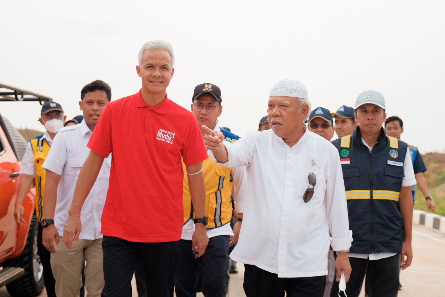 Ganjar Pantau Mudik Sekaligus Ngabuburit Bareng Menteri PUPR ganjar