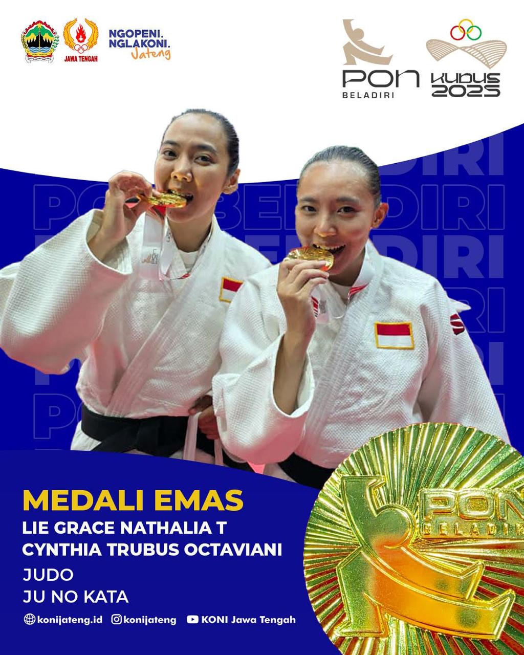 Cynthia Trubus Octaviani sebagai Tori (pelaksana teknik) dan Lie Grace Nathalia Tedjawijaya sebagai Uke (penerima teknik)